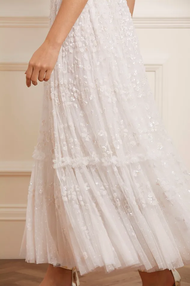 Needle and Thread Margot Cami Ankle Gown White Women Embellished Dresses
