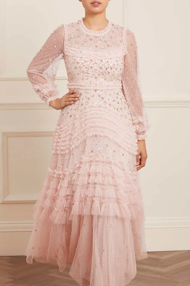 Needle and Thread Maybelle Sequin Gown Pink Women Embellished Dresses
