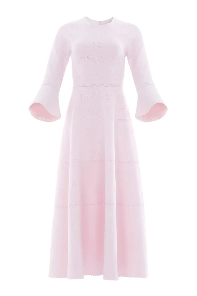 Needle and Thread Pretty Pointelle Knit Ankle Gown Pink Women Day Dresses