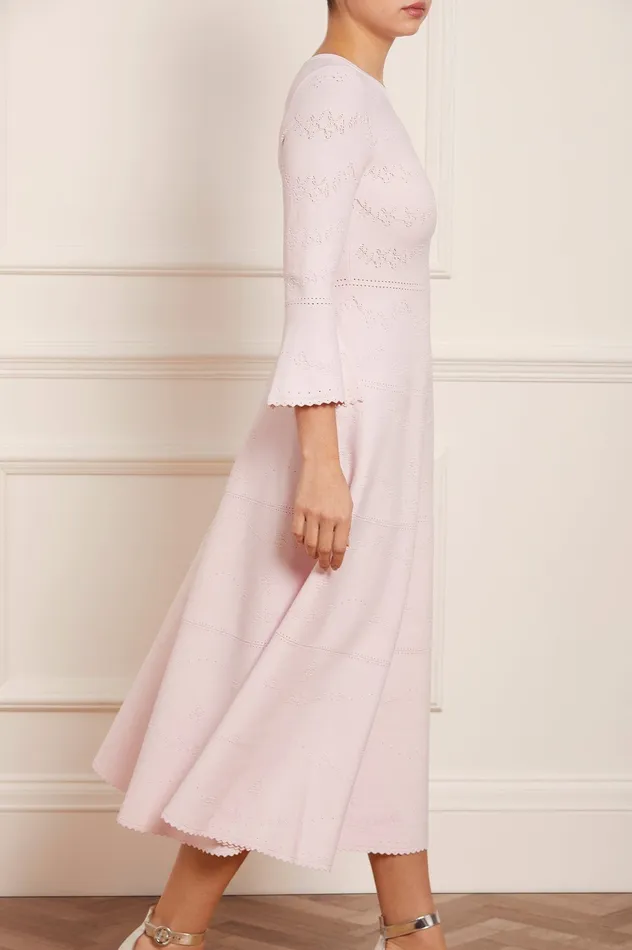 Needle and Thread Pretty Pointelle Knit Ankle Gown Pink Women Day Dresses