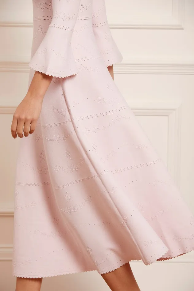 Needle and Thread Pretty Pointelle Knit Ankle Gown Pink Women Day Dresses