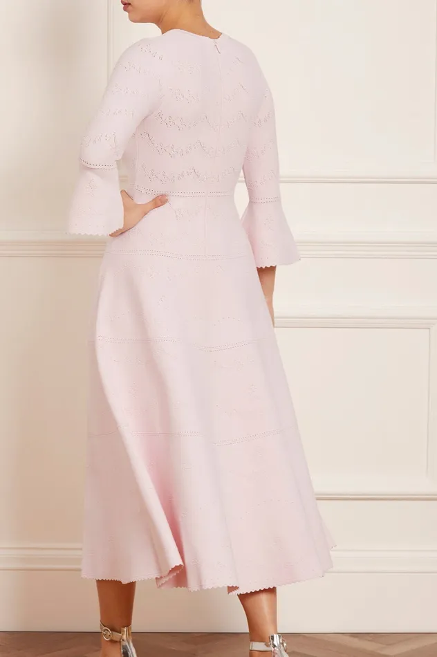 Needle and Thread Pretty Pointelle Knit Ankle Gown Pink Women Day Dresses