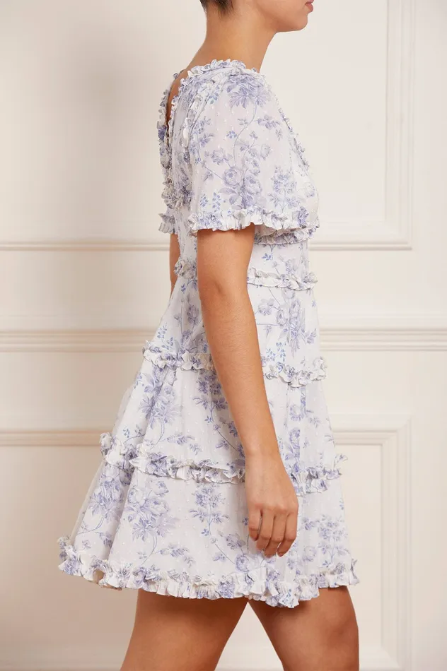 Needle and Thread Rambling Roses Cotton Micro Mini Dress Multi Women Day Dresses