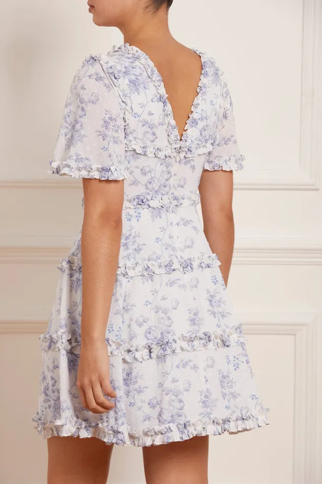 Needle and Thread Rambling Roses Cotton Micro Mini Dress Multi Women Day Dresses
