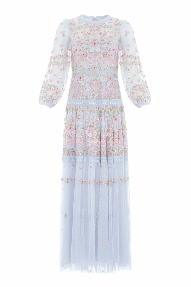 Needle and Thread Ribbon Bouquet Gown Blue Women Embroidered Dresses