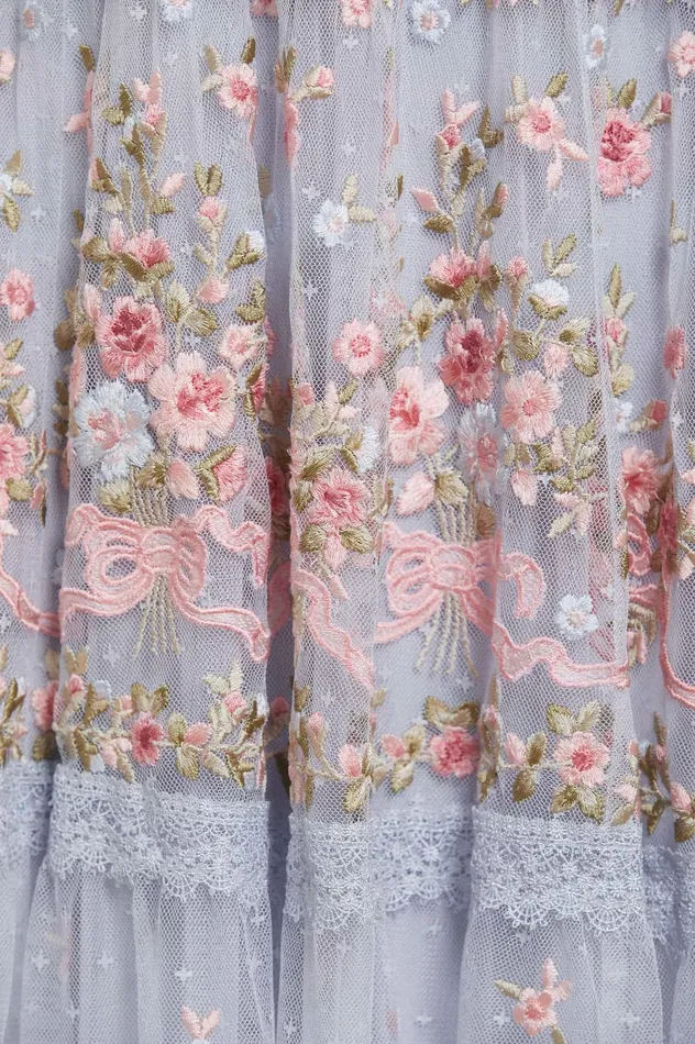 Needle and Thread Ribbon Bouquet Gown Blue Women Embroidered Dresses