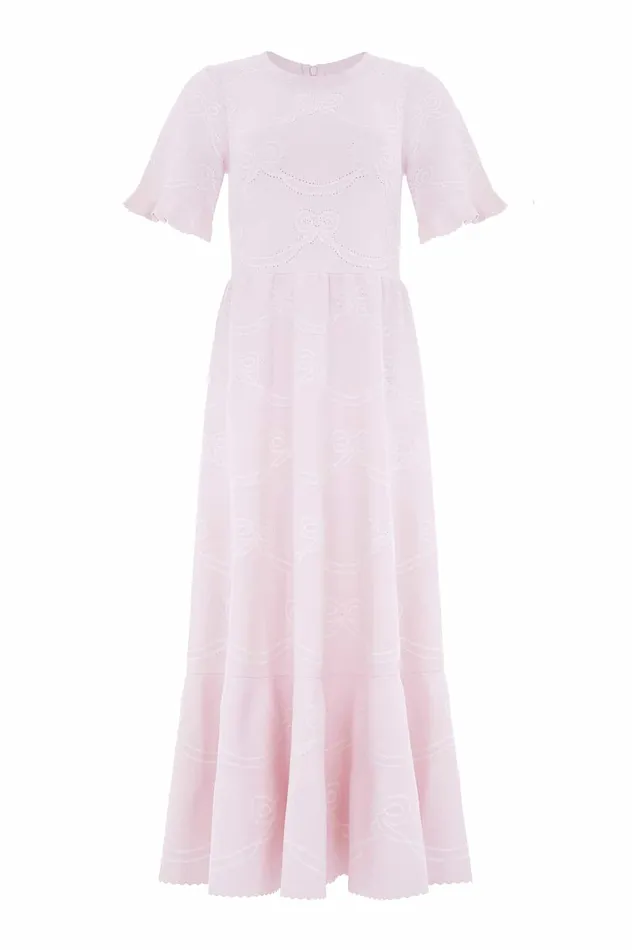 Needle and Thread Ribbon Bow Knit Ankle Gown Pink Women Knitwear Needle and Thread Ribbon Bow Knit Ankle Gown Pink Women Knitwear