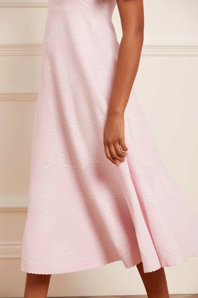 Needle and Thread Ribbon Bow Knit Ankle Gown Pink Women Knitwear Needle and Thread Ribbon Bow Knit Ankle Gown Pink Women Knitwear