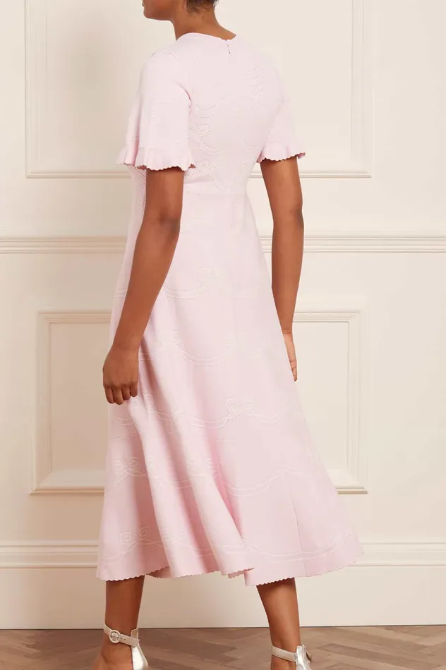 Needle and Thread Ribbon Bow Knit Ankle Gown Pink Women Knitwear Needle and Thread Ribbon Bow Knit Ankle Gown Pink Women Knitwear