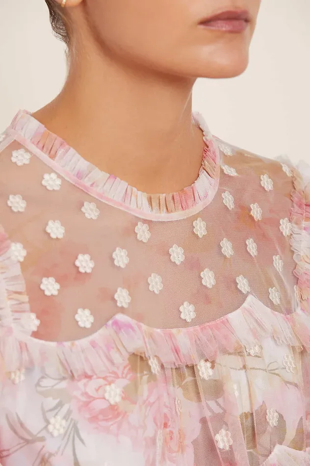 Needle and Thread Rose Bluebell Top Pink Women Tops