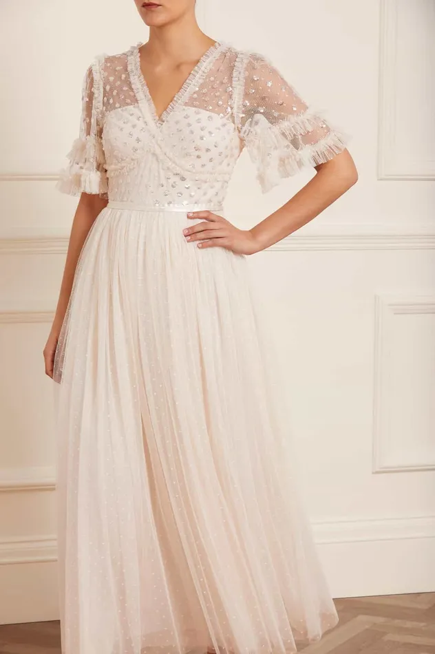 Needle and Thread Thea Bodice Ankle Gown Champagne Women Embellished Dresses