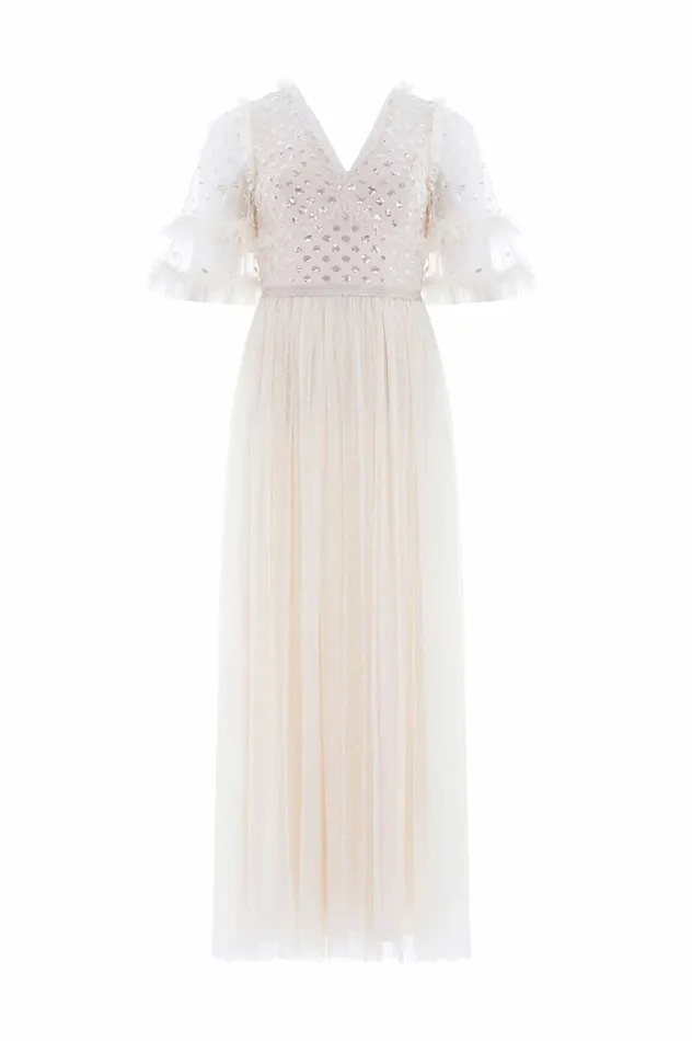Needle and Thread Thea Bodice Ankle Gown Champagne Women Embellished Dresses Needle and Thread Thea Bodice Ankle Gown Champagne Women Embellished Dresses