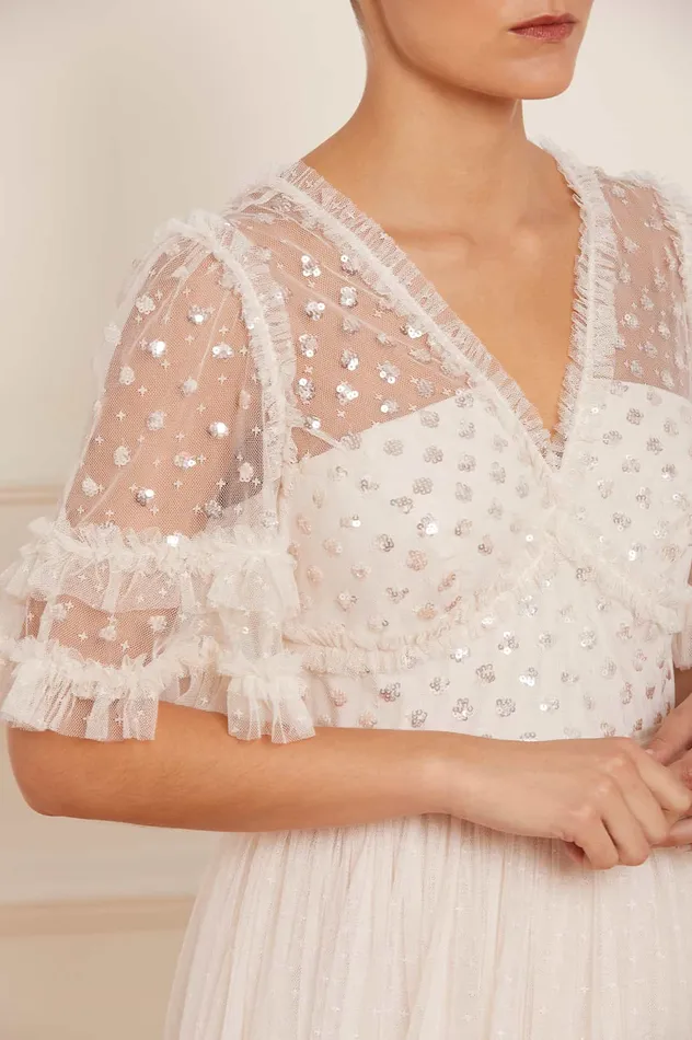 Needle and Thread Thea Bodice Ankle Gown Champagne Women Embellished Dresses Needle and Thread Thea Bodice Ankle Gown Champagne Women Embellished Dresses