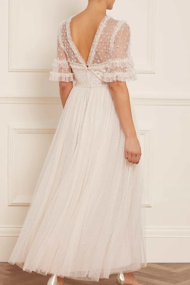 Needle and Thread Thea Bodice Ankle Gown Champagne Women Embellished Dresses Needle and Thread Thea Bodice Ankle Gown Champagne Women Embellished Dresses