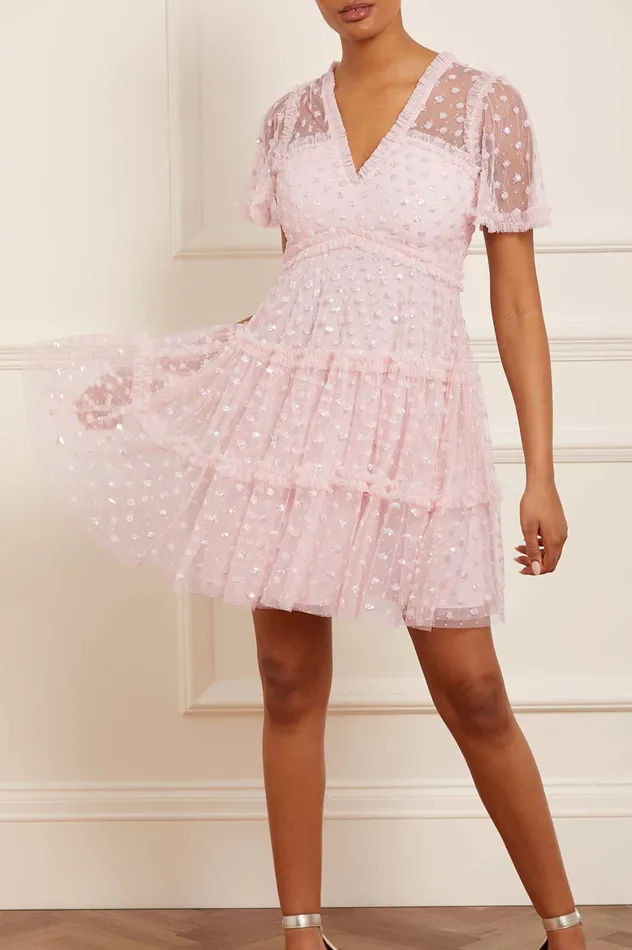 Needle and Thread Thea Mini Dress Pink Women Embellished Dresses