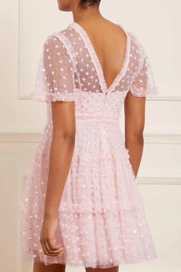 Needle and Thread Thea Mini Dress Pink Women Embellished Dresses Needle and Thread Thea Mini Dress Pink Women Embellished Dresses