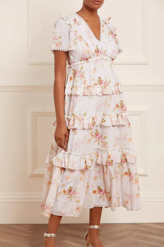 Needle and Thread Trailing Blooms Cotton Lace Ankle Gown Multi Women Printed Dresses Needle and Thread Trailing Blooms Cotton Lace Ankle Gown Multi Women Printed Dresses