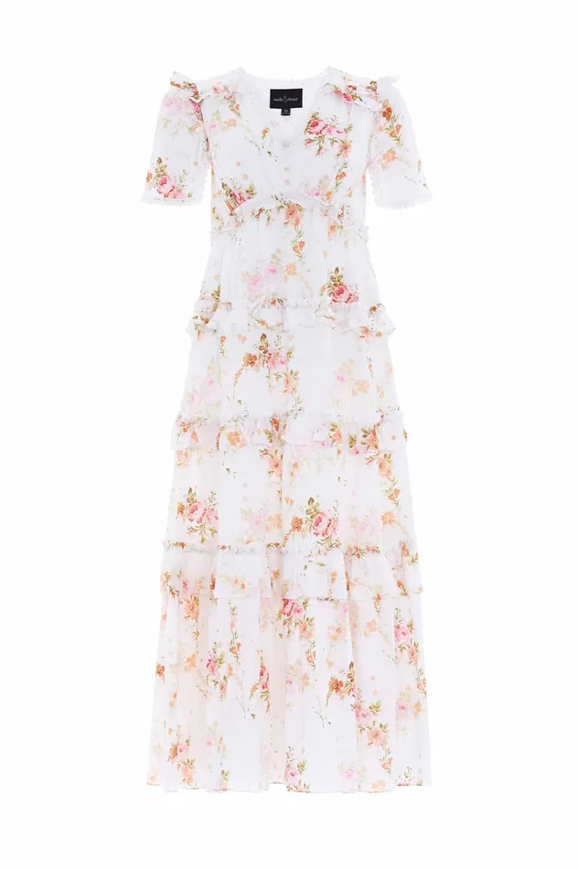 Needle and Thread Trailing Blooms Cotton Lace Ankle Gown Multi Women Printed Dresses Needle and Thread Trailing Blooms Cotton Lace Ankle Gown Multi Women Printed Dresses