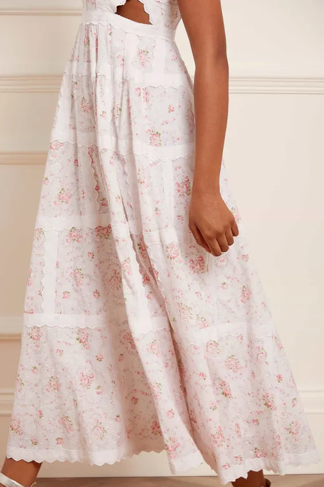 Needle and Thread Vintage Ditsy Sophia Bib Ankle Gown Multi Women Day Dresses Needle and Thread Vintage Ditsy Sophia Bib Ankle Gown Multi Women Day Dresses