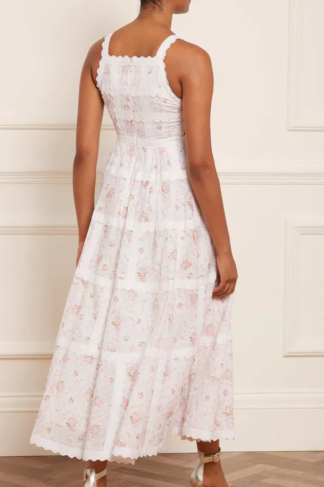 Needle and Thread Vintage Ditsy Sophia Bib Ankle Gown Multi Women Day Dresses Needle and Thread Vintage Ditsy Sophia Bib Ankle Gown Multi Women Day Dresses