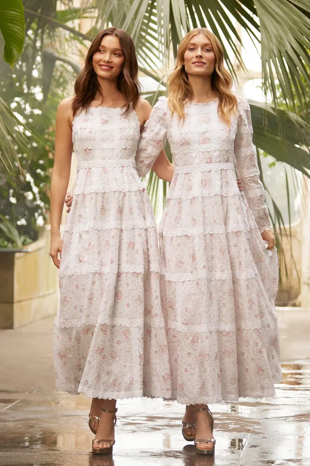 Needle and Thread Vintage Ditsy Sophia Bib Ankle Gown Multi Women Day Dresses Needle and Thread Vintage Ditsy Sophia Bib Ankle Gown Multi Women Day Dresses