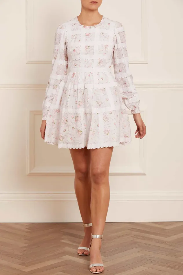 Needle and Thread Vintage Ditsy Sophia Long Sleeve Micro Mini Dress Multi Women Printed Dresses Needle and Thread Vintage Ditsy Sophia Long Sleeve Micro Mini Dress Multi Women Printed Dresses