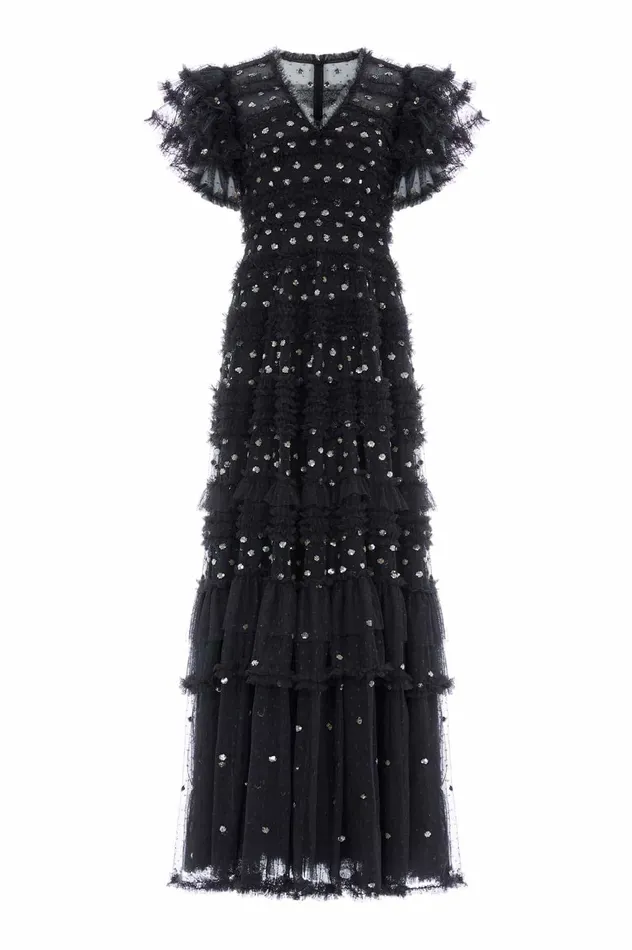 Needle and Thread Vivian VNeck Gown Black Women Embellished Dresses
