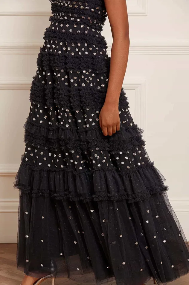 Needle and Thread Vivian VNeck Gown Black Women Embellished Dresses