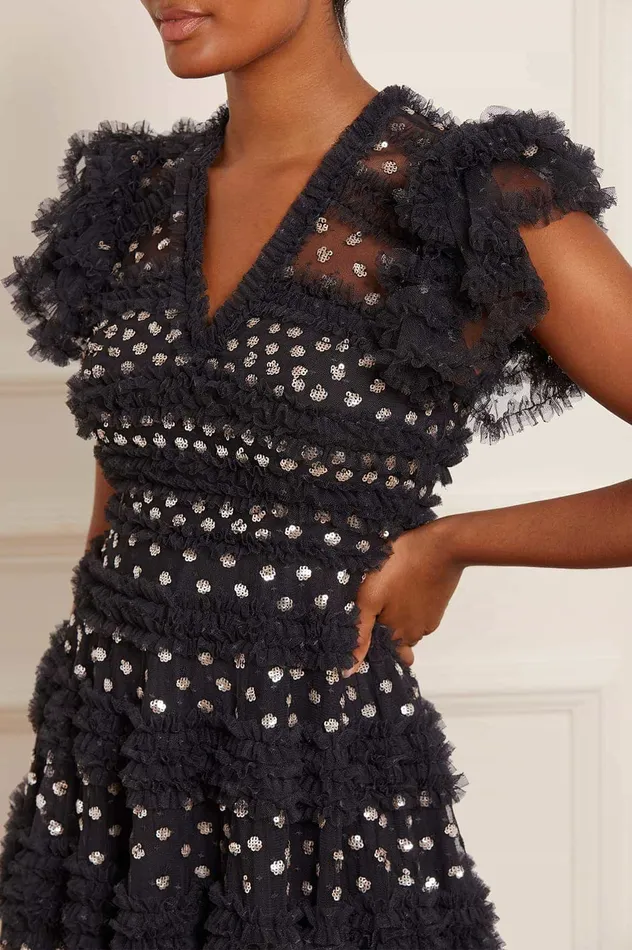 Needle and Thread Vivian VNeck Gown Black Women Embellished Dresses