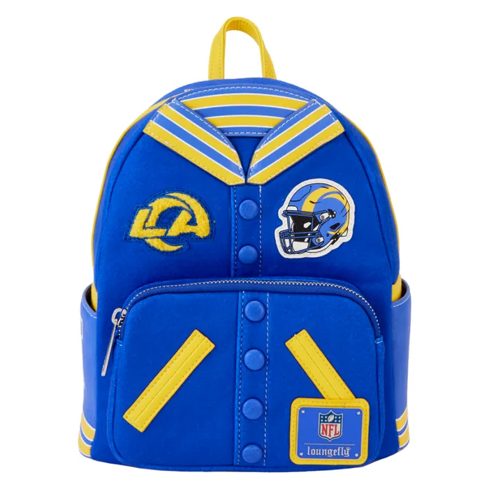 NFL Los Angeles Rams Varsity Mini Backpack Unisex Loungefly Backpacks