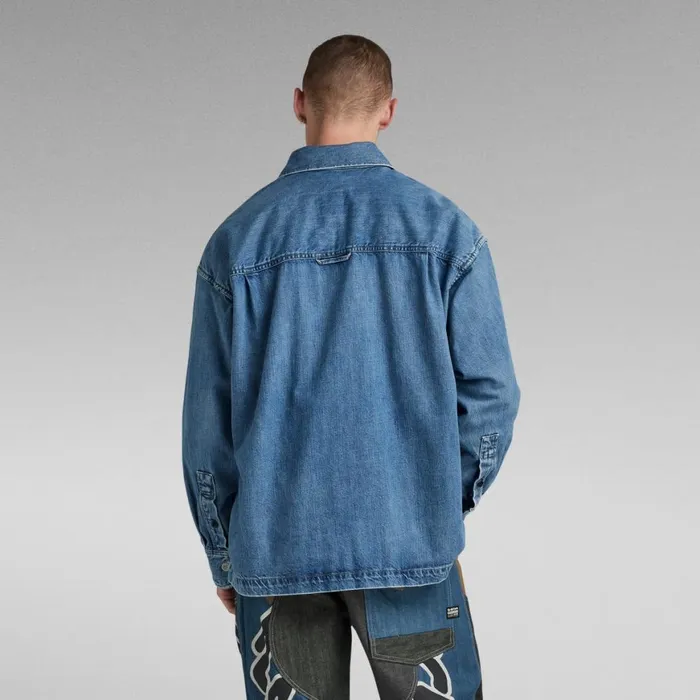 Overshirts Men GStar RAW Unisex Boxy Fit Oversized Overshirt Faded Waterfront