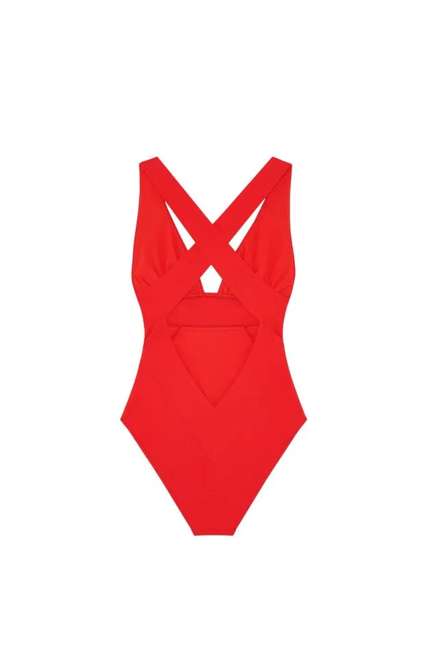 Pain De Sucre Onepiece Swimsuits Women Capri Red