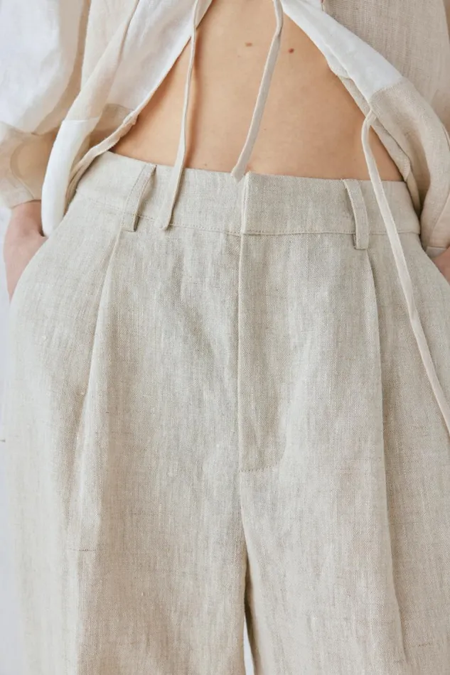 Pants Women VRG GRL Goldie Linen Pants Oatmeal Pants Women VRG GRL Goldie Linen Pants Oatmeal