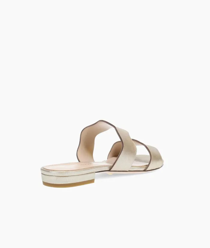 Pelle Moda Betia Slide 8211 Gold Platinum Gold Metallic Suede Women Sandals Pelle Moda Betia Slide 8211 Gold Platinum Gold Metallic Suede Women Sandals