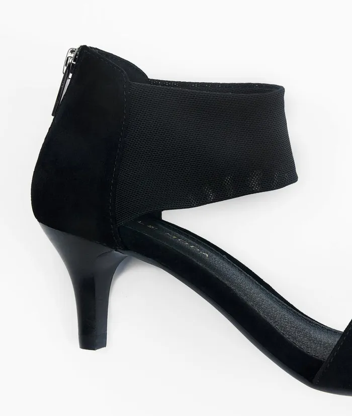 Pelle Moda Elvi Low Heel 8211 Black Black Kid SuedeStretch Mesh Women Low Heels Pelle Moda Elvi Low Heel 8211 Black Black Kid SuedeStretch Mesh Women Low Heels