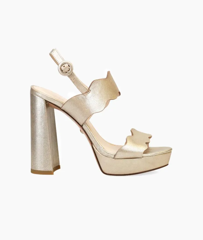 Pelle Moda Gavi Platform 8211 Gold Platinum Gold Metallic Suede Women High Heels