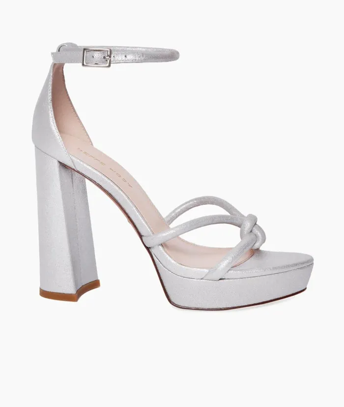 Pelle Moda Gilian Platform 8211 Silver Silver Metallic Suede Women Platforms