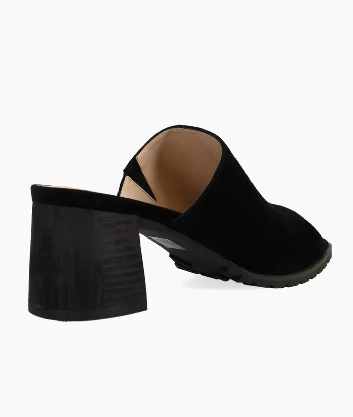 Pelle Moda Narisa Mule 8211 Black Black Kid Suede Women High Heels Pelle Moda Narisa Mule 8211 Black Black Kid Suede Women High Heels