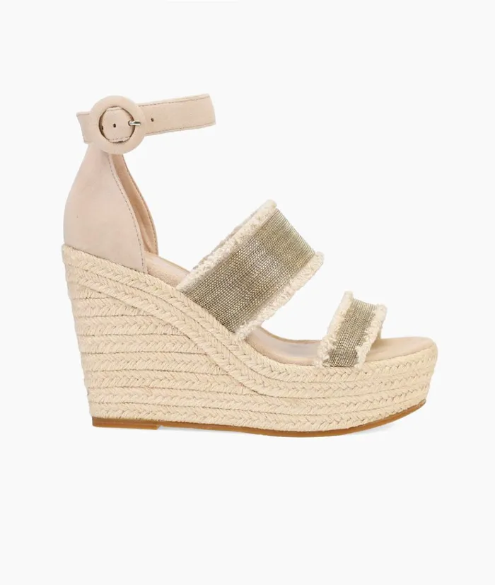 Pelle Moda Rua Wedge 8211 Natural NaturalBeige Linen Women Wedges