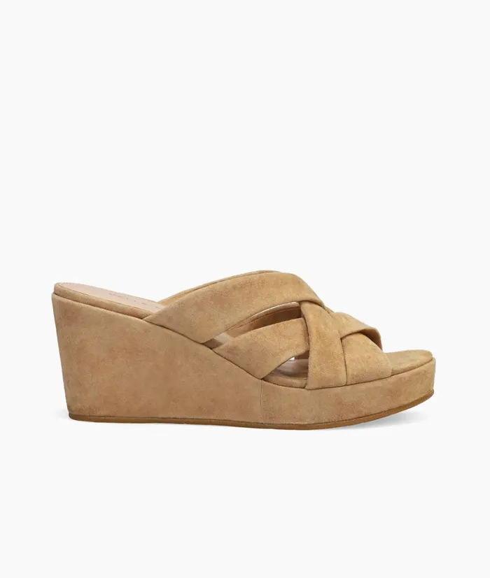 Pelle Moda Wilona Wedge 8211 Latte Latte Kid Suede Women Wedges