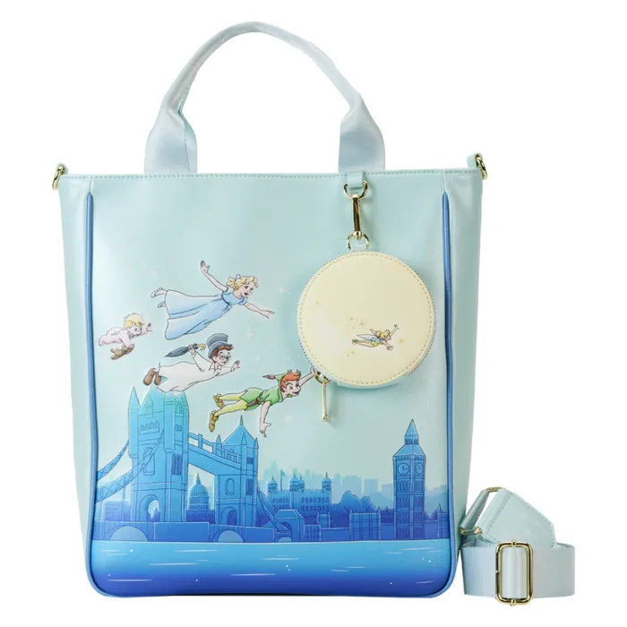 Peter Pan You Can Fly Glow Tote Bag With Coin Bag Unisex Loungefly Bags and Wallets Peter Pan You Can Fly Glow Tote Bag With Coin Bag Unisex Loungefly Bags and Wallets