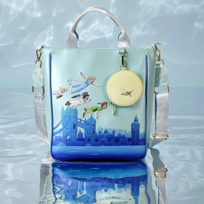 Peter Pan You Can Fly Glow Tote Bag With Coin Bag Unisex Loungefly Bags and Wallets Peter Pan You Can Fly Glow Tote Bag With Coin Bag Unisex Loungefly Bags and Wallets