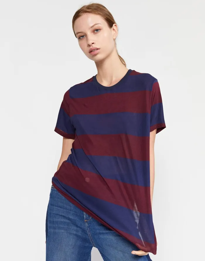 Printed Stripes Tee 8211 RdnvyS Women Cynthia Rowley Tops
