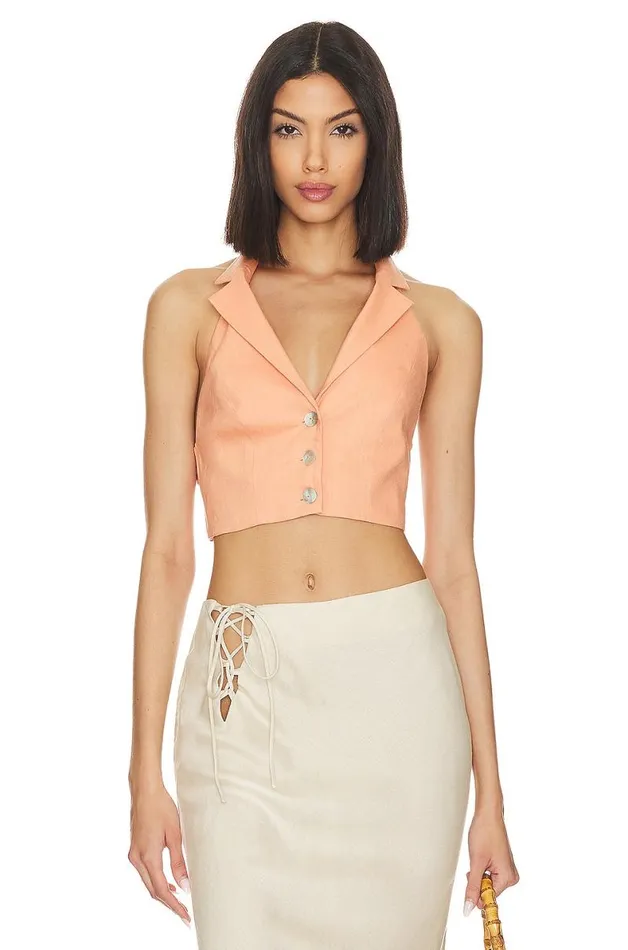 Prudence Crop Top Coral Women Lovers and Friends Tops