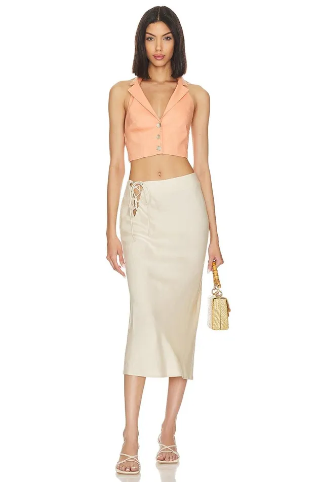 Prudence Crop Top Coral Women Lovers and Friends Tops