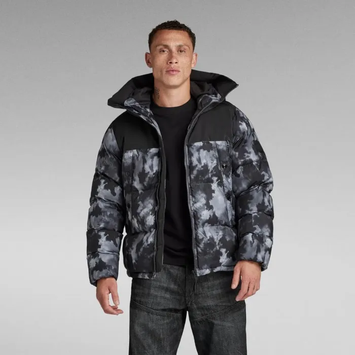 Puffer Jackets Men GStar RAW Expedition Puffer Dk Black Blurry Camo