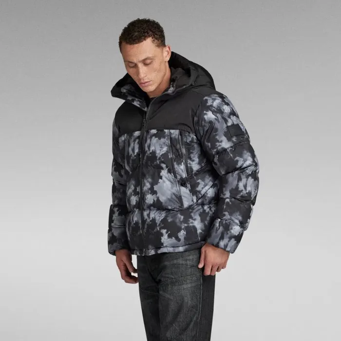 Puffer Jackets Men GStar RAW Expedition Puffer Dk Black Blurry Camo