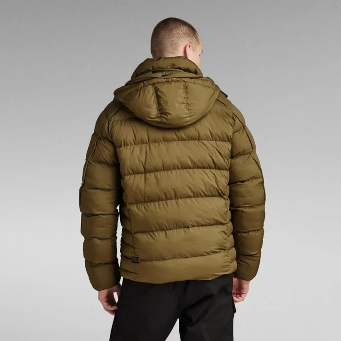 Puffer Jackets Men GStar RAW GWhistler Padded Hooded Jacket Dark Olive