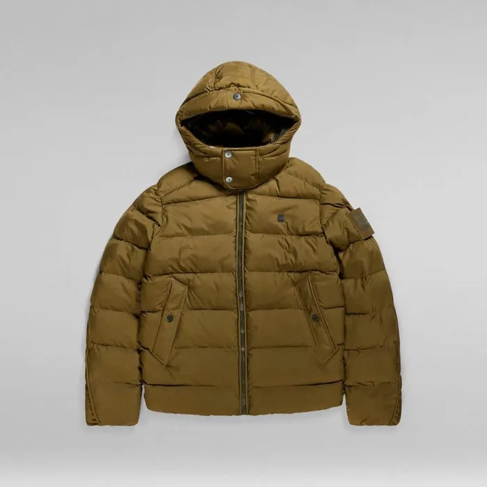 Puffer Jackets Men GStar RAW GWhistler Padded Hooded Jacket Dark Olive