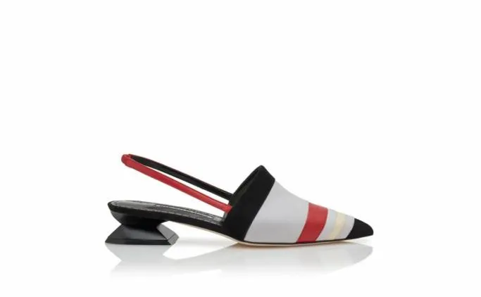 Pumps Women Manolo Blahnik AJRAMBlack Grey Cream And Red Suede Mules Pumps Women Manolo Blahnik AJRAMBlack Grey Cream And Red Suede Mules